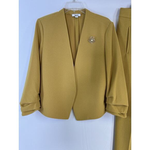 Womens Mustard Yellow 2 Pc Pant Suit Sz XL Corpcore Office Siren - Picture 5 of 14